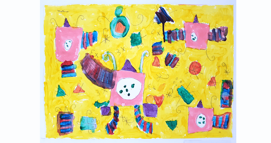 arte para crianças curso projetos artísticos pintura inspirado Miró